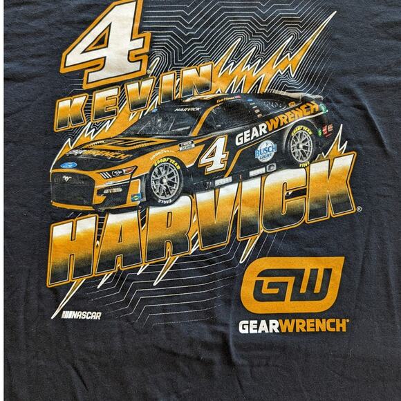 Nascar Shirt Mens Extra Large Black Stewart Haas Racing Kevin Harvick #4 - Picture 9 of 10